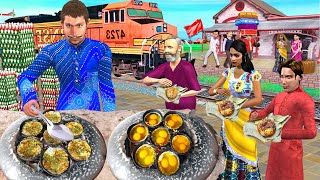 Bihari Style Egg Pouch | Egg Poach Street Food India Hindi Kahaniya Moral Stories New Funny Comedy