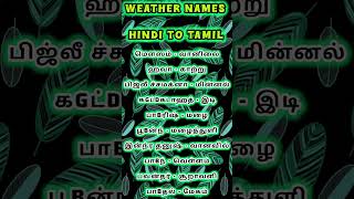 Weather Names Learn Hindi  | Learn Hindi Through Tamil| Spoken Hindi Through Tamil | Hindi Learning