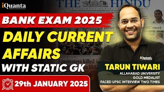 Daily  Current Affairs With Static GK |  29 January | All bank Exams | SBI | IBPS By Tarun  Sir