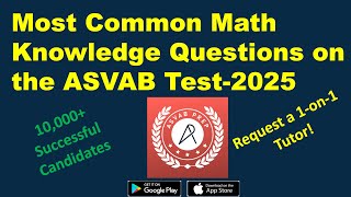 Most Common Math Knowledge Questions on the ASVAB-2025 #asvabmathknowledge #asvabmathquestions2025