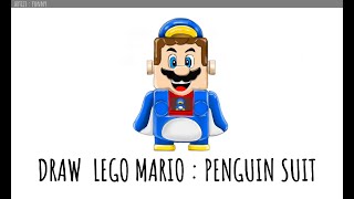 How to draw lego mario penguin suit 画乐高超级马丽企鹅装备 | tablets | Timelapse Video