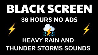 🔴 Heavy Rain and Thunder Sounds for Sleeping - Black Screen | Thunderstorm Sounds for Deep Sleep