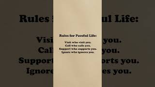 Rules for Peaceful Life!  #quotes #motivation #mindset