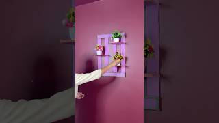 Beautiful Wall Shelf Style Flower Vase Craft using Cardboard #short #reel #viral #youtubeshort #diy