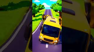 School bus hit the barrier #school #bus #game #ai
