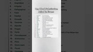 One Word Substitution Asked in Exams #sscgd #upsc #sscchsl #banking #ssc #study #sbipo