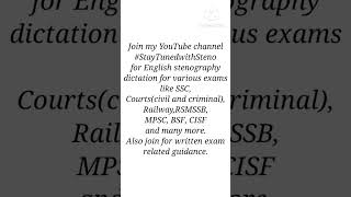 Preface of the Channel. #shorthand #shorthandpassages #stenography #stenoclassonline #stenodictation