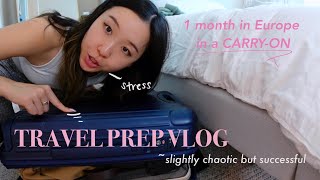 Pack with me for a month in Europe (carry-on only) vlog ✈️ pre-vacation prep, travel essentials