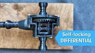 Self-locking differential Torsen for all-wheel drive car. 3d printed differential