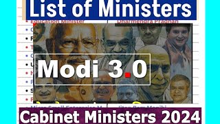 MODI 3.0 CABINET 2024 MINISTERS PORTFOLIOS