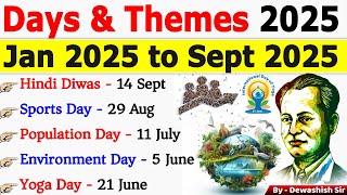 Important Days & Themes 2025 | Jan to Sept 2025 | Current Affairs 2025 | UPSC, SSC, Banking, Railway