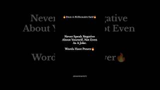 No Negative Talk #shorts #quotes #millionaire #millionairequotes #motivation