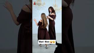 Mother Daughter Twinning in Elegant Brown Gowns 👗 | Matching Outfits Fashion Short #shorts
