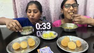 60 SEC PANIPURI EATING CHALLENGE WITH MY SISTER😋| EATING SHOW #eatingsounds #eatingshow #asmrsounds