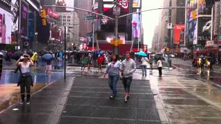 Biking through the car-less New York City after Hurricane Irene
