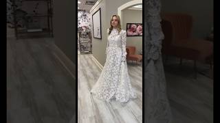 Modest, chic wedding gown from Amanda’s Touch! #bridal #bridaltiktok #weddingdress #modest #bride