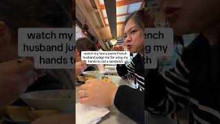 French husband judges my eating habits  #couple #authenticfrench #funny