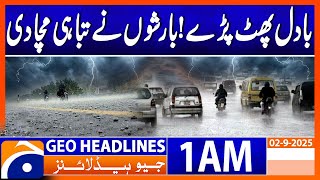 Heavy Rainfall Disrupts Life in Islamabad | Headlines Geo News 1 AM (2nd September 2025)