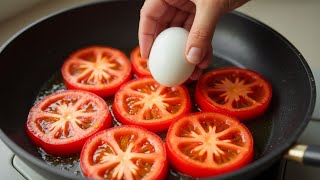 1 Tomato with 3 Eggs! Quick Breakfast in 5 minutes! Simple and delicious Recipe!
