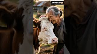 A cow and grandmother friendship story 🥺