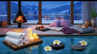 Relax In A Cozy Winter  With A Crackling Fire | Fall Asleep Fast