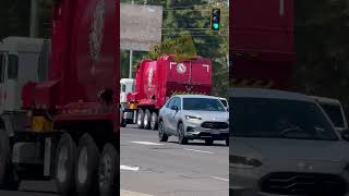 Red Garbage truck. #trending #shortvideos #viral #road #shorts