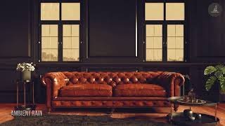AMBIENT RAIN| Enjoy the sound of rain on a Classic Loft with wood panel, couch and coffee table