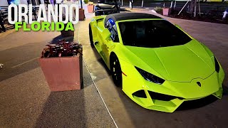 🇺🇸Orlando Florida Nightlife: Walking down The Famous INTERNATIONAL DRIVE Street, Luxury Cars✨