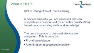 VET Jargon Series #8 - What is RPL?