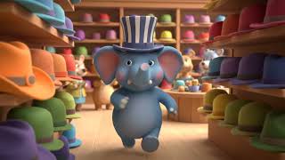 Elephant chooses favorite hat #KIDS #FUN #COLORS