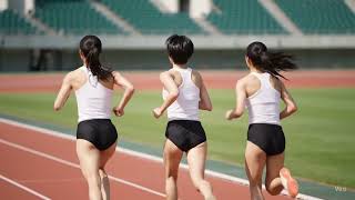 【AI生成】陸上女子の練習風景③