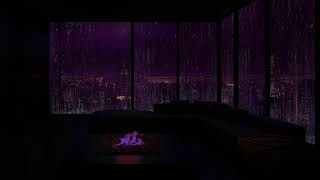 NO ADS | Rainy Night in Luxury Apartment 🌙 Relaxing City View Ambience for Sleep & Focus