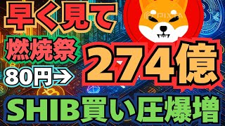 【早く見て】80円→274億円！？SHIBコミュニティ買い圧爆増メガ燃焼祭速報　#仮想通貨　#ミームコイン　#SHIB　#シバイヌコイン