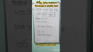 Light -Lens, lens makers, snells law n magnification formula #refraction #reflection #class10th #rrb