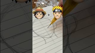 Naruto + Luffy | Combine Art | #drawing #satisfyingart #anime #viralart