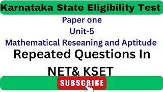 Class-8 KSET Paper One, Mathematical Reasoning and aptitude Based previes question papers analysis 