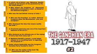 The Gandhian Era 1917 to 1947 | Indian Modern History MCQ | Top 10 GK Questions in English | #2 |