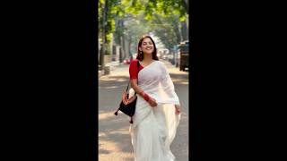 Bangladeshi actresses in Red White combination | Saree Look | Mim, Mehjabin, Tisha, Bubly, Farin