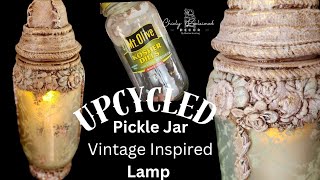 DIY Decorative Lamp Using Repurposed Materials, Upcycle A Pickle Jar: Shabby Chic Style