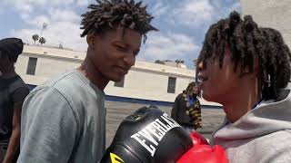 boxing at school on the last day