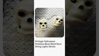 Vintage Halloween Peerless Blow Mold Skull String Lights Works