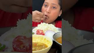 BIGBITE | EATING PURI AALU KI SABJI | RICE CHOLE MASALA😋 #asmrsounds #mukbang #asmreating