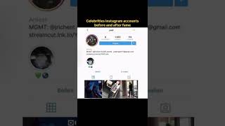 Celebrity Instagram account before and after