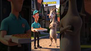Goat Ordered Pizza… Then REFUSED to Pay! 🐐🍕😂 #FunnyShorts #GoatComedy #shorts