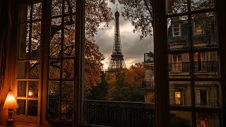 Relaxing Evening Fall Rain In Paris🍂🌧️Calm Rain Ambience For Reading, Sleeping, Etc.