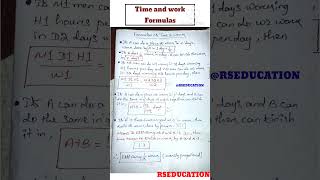 Time and Work formulas !! #arithmatics #timeandworkmaths