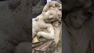 Marble Putti. #statue #gardenstatue #putti #cherub #gardendesign #antiqueshop #gardendesigner