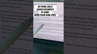 NO PHONE CALLS! WORK AT HOME REVIEWING DOCUMENTS! #workfromhomejobs2025 #workfromhome