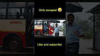 APSRTC Bus Gone 😂 Village Kids Escape in Heavy Rain | Principal Falls |Telugu Comedy #ytshorts#short