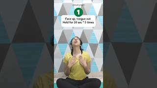 Say bye to double chin with these exercises! #doublechinexercise #faceyoga #faceexercise